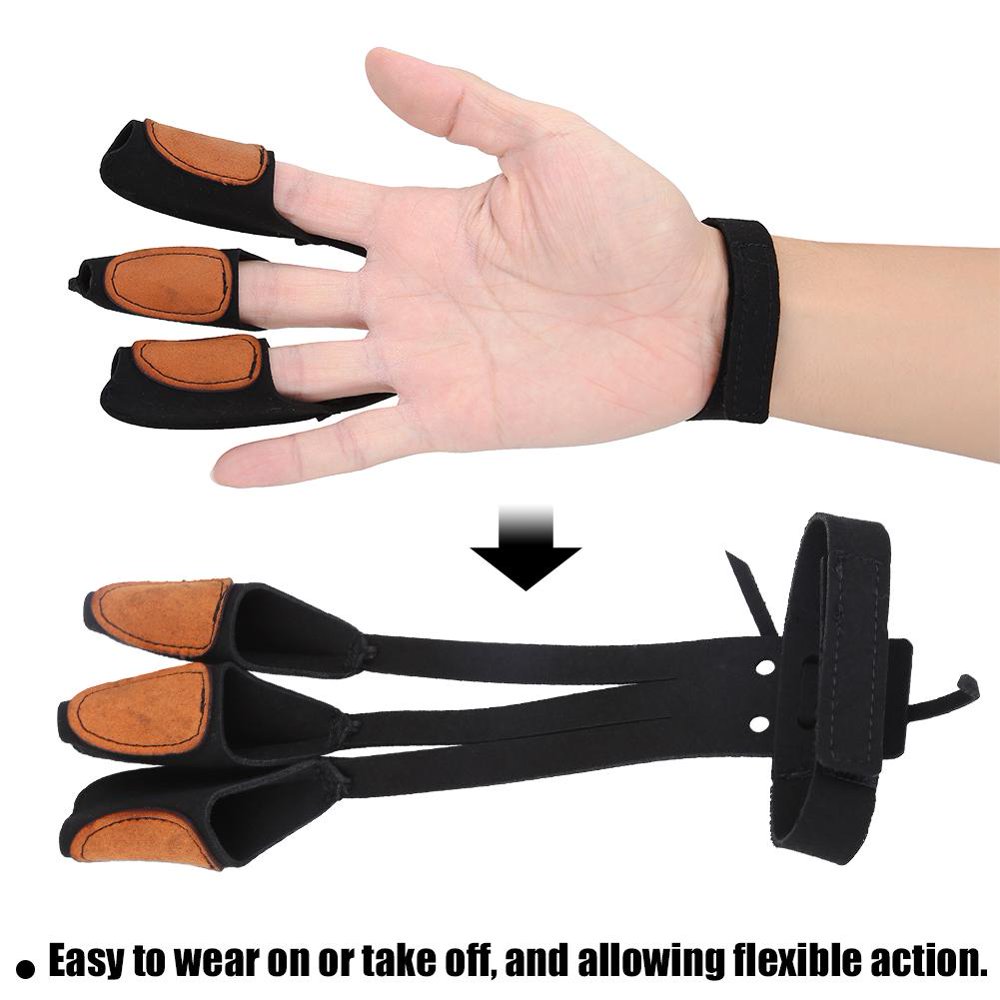 YLSHRF 1Pc Adjustable 3 Finger Protective Glove Accessory for Archery