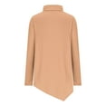 thumbnail image 5 of Womens Mock High Neck Tunic Top, Asymmetrical Irregular Long Sleeve Plain T-shirt, Long Tops to wear with Leggings (X-Large, Orange), 5 of 6