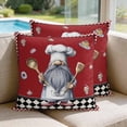 thumbnail image 2 of Pillow Covers 20x20 Set of 2, Red Vintage Gnomes Square Throw Pillow Covers for Couch/Sofa/Living Room, Black Checkered Retro Art Decorative Soft Pillowcases for Couch Throw Pillows, 2 of 9