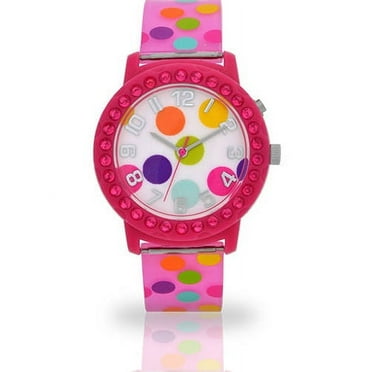 Accutime Tween Polka Dot Printed Face Watch with Silicone Strap (WM201534)