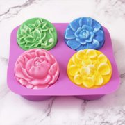 Flower Shaped Silicone Soap Molds, Homemade Soap Mold, Muffin, Pudding, Jelly, Brownie And Cheesecake, Non-Stick And Bpa Free