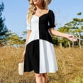 thumbnail image 4 of Black and White Checks Dress summer clothes for women Female dress women long dresses Womens dresses, 4 of 7