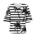 thumbnail image 5 of DeHolifer T-Shirts for Women V-Neck Camouflage Printed Ruffle Short Sleeve Summer Trendy Beach Lightweight Casual Tops White S, 5 of 7