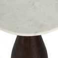 thumbnail image 6 of Butler Specialty Julia White Marble & Brown  Acacia Wood Pedestal End Table, 6 of 6