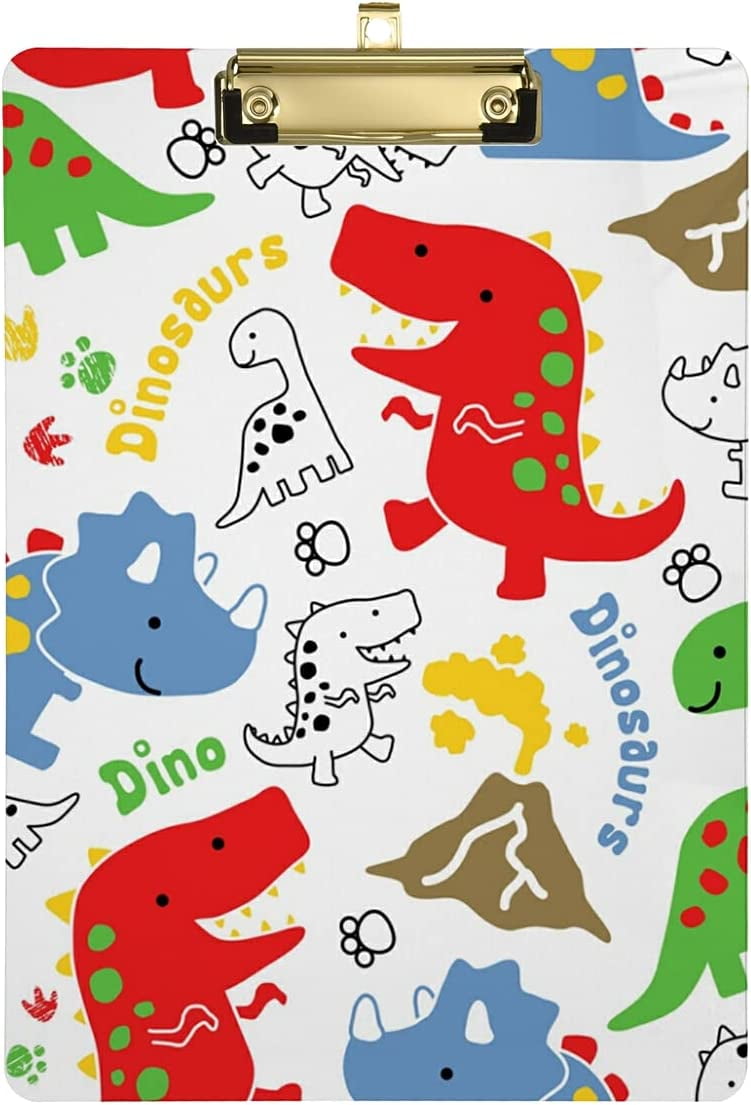 ZHANZZK Dinosaurs Cartoon Clipboard Hardboard Wood Nursing Clip Board ...