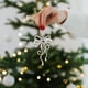 thumbnail image 5 of Adorno Colgante Blanco Irregular con Purpurina para Árbol de Navidad, Decoración Navideña, Hogar, Tienda, Escaparate., 5 of 6