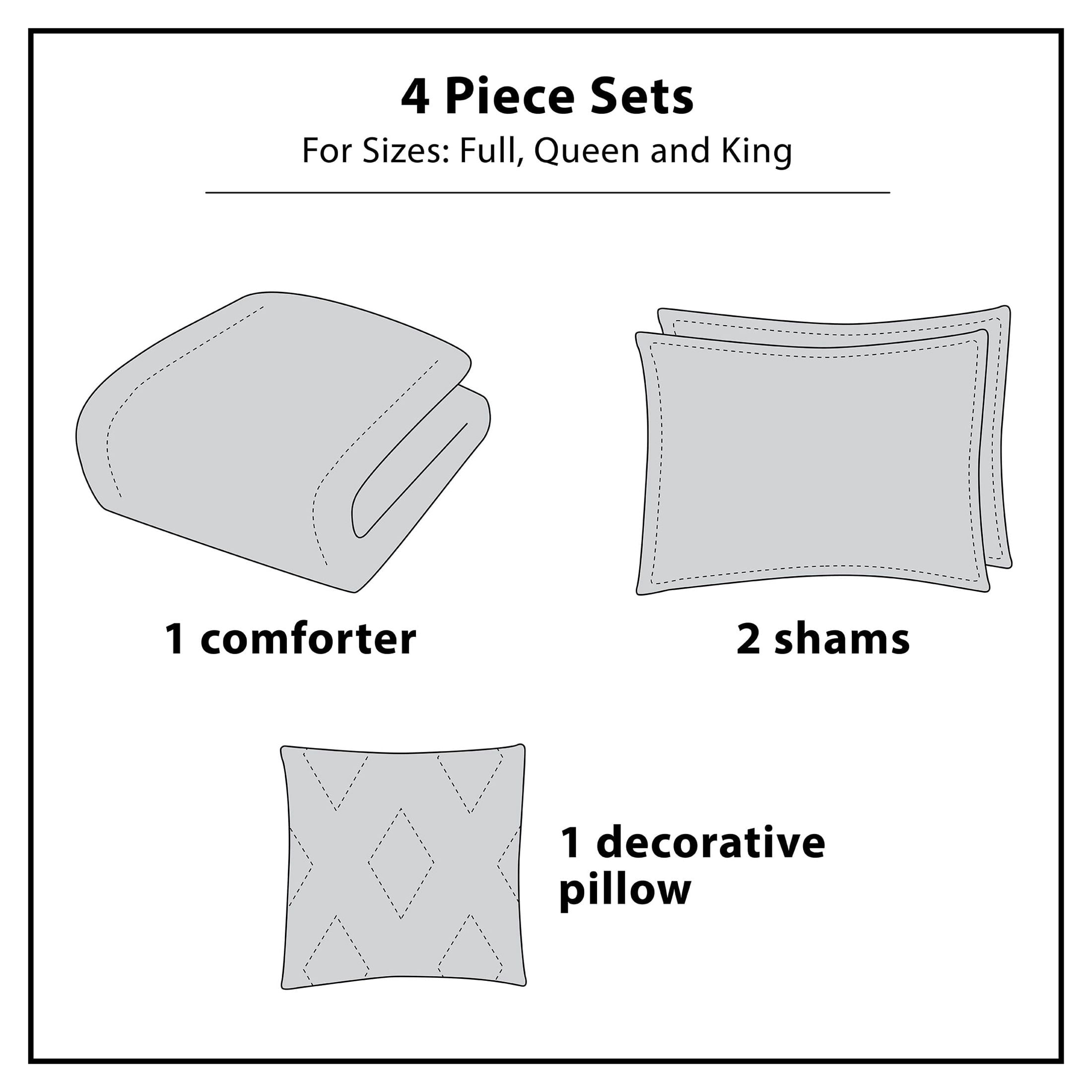 VCNY Home Carmen 4-Piece Navy Solid Comforter Set, King, Adult, Unisex
