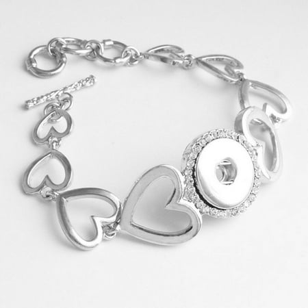 Bracelet fit 18mm Crystal snap button jewelry Bracelet Bangles High