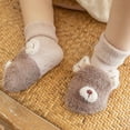 thumbnail image 6 of Generic Baby Socks Toddler Boys Girls Solid Cartoon Thick Warm Soft Sole Anti-Slip Socks for Crew Socks Fashion Comfortable Ankle Sock ﻿(One Size,Khaki), 6 of 7