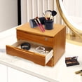 thumbnail image 2 of Modern Rectangle 3-Tier Desktop Storage Box Organizer with Lock Filing Cabinet, 2 of 18
