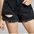 thumbnail image 3 of Now This Womens Cotton Frayed Denim Shorts Ren 32, 3 of 3