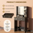 thumbnail image 2 of Kreppo Makeup Station with Electrical Outlets,Dressing Tables with Customizable Vanity Mirror, Drawers and Comfort Stool, Black, 2 of 6
