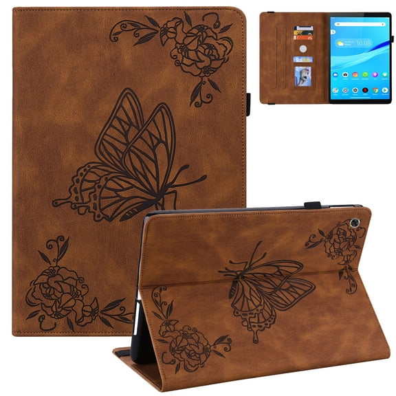 Allytech Case for Lenovo Tab M8 HD (TB-8505F / TB-8505X), PU Leather Slim Fit Shockproof Multi Angle Viewing Stand Drop Protection Case Cover for Lenovo Tab M8 TB-8505, Brown