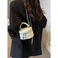 thumbnail image 6 of Wynndora Mini Box Crossbody Bag, White Quilted Metallic Purse with Chain Strap, Top Handle & Heart Charm, Women's Evening Clutch, 6 of 8