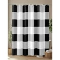 thumbnail image 4 of Fsddascl Black White Plaid Shower Curtain Set - 60" x 72" Washable Bathtub Curtain with 12 Hooks, Spring Farmhouse Buffalo Checkered Waterproof Fabric Stall Shower Curtains for Bathroom/Bathtub, 4 of 6