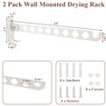 thumbnail image 4 of Aovky Wall Mounted Drying Rack, 2 Pack Stainless Steel Foldable Clothes Drying Rack Wall Mounted, Indoor Wall Mounted Hanger Space Saver for Laundry Room Bedroom, White, 4 of 8