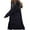 Black, variant on Long Warm Solid Color Loose Fit Women's Knee Length Padded Down Jacket Cozy Winter Outerwear White L
