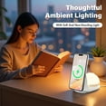 thumbnail image 5 of Charging Station, Wireless Charger, for iPhone 17 16 15 14 13 12, Desktop Nightstand, Detachable LED Lamp Bedside, Cordless Light, Snail-Shaped(White), 5 of 13