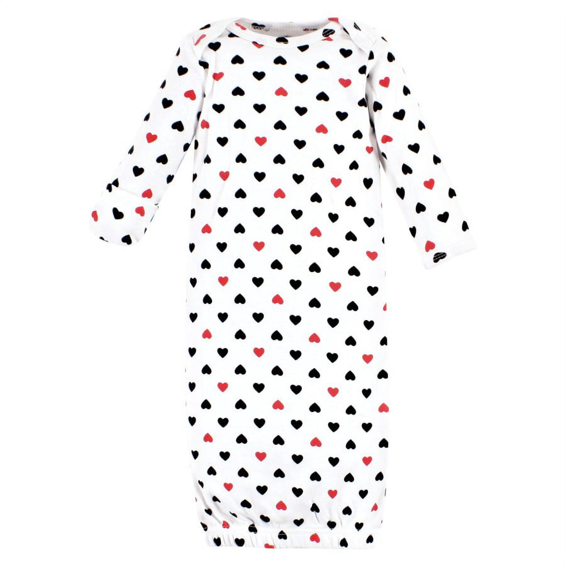 Hudson Baby Infant Girl Cotton Gowns, Girl Daddy Red Black, Preemie-Newborn