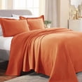 thumbnail image 6 of Superior Fleur De Lis Cotton Decorative Bedspread and Sham Set, King, Mandarin, 6 of 8