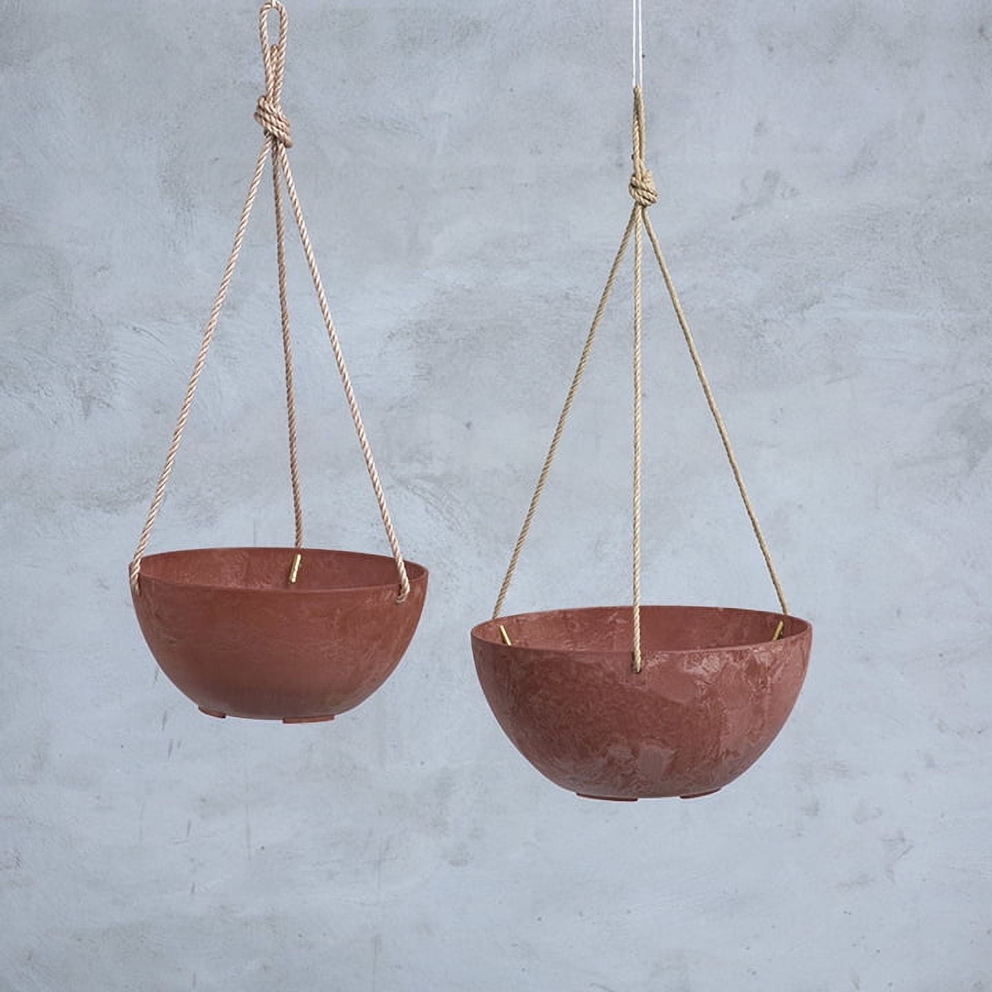 Root & Vessel Napa Hanging Bowl Planter, Rust, 12"