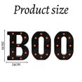 thumbnail image 4 of Decoraciones de Halloween para interiores: 4 letras LED iluminadas, letreros de marquesina con la frase Boo y Ghost para decoración de pared de cocina y sala de Halloween, letras de marquesina de, 4 of 5