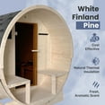 thumbnail image 4 of ALEKO Outdoor Indoor White Pine 6-8 Person Wet Dry Barrel Sauna with 8 kW Heater, 4 of 21