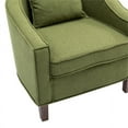 thumbnail image 6 of Upholstered Accent Chair with Ottoman Set, Mid Century Linen Single Sofa Chair with Curved Backrest, Comfy Living Room Chairs with Thick Seat Cushion for Reading Room, Bedoom, Office, Olive, 6 of 7