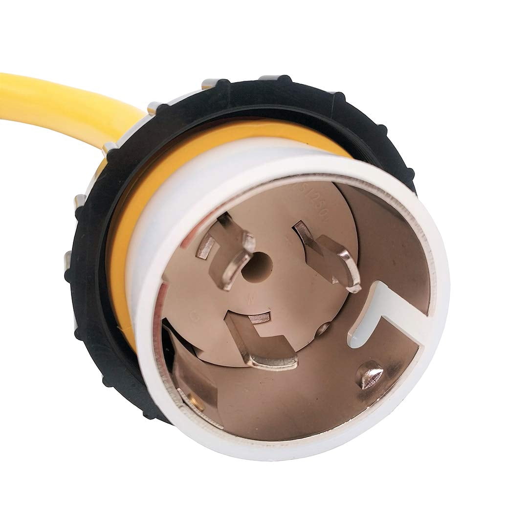 Parkworld 886399Y Shore Power 50A to RV & EV Power Adapter Cord NEMA SS2-50P to 14-50R 1.5FT (Yellow)