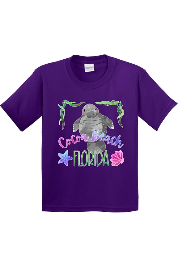 Cocoa Beach Florida Cute Swimming Manatee Youth T-Shirt
