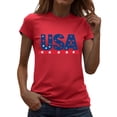 thumbnail image 2 of American Flag Shirts for Women 4th of July T-Shirt Graphic Patriot Tee USA Flag Shirt Tops, 2 of 7