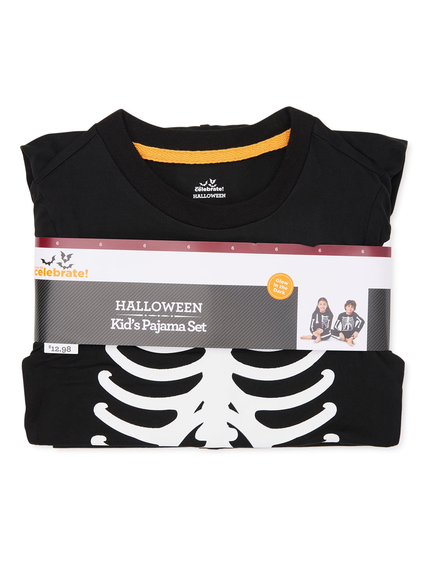 Way to Celebrate Kids Halloween Family Pajama Set, 2-Piece, Sizes 6-12