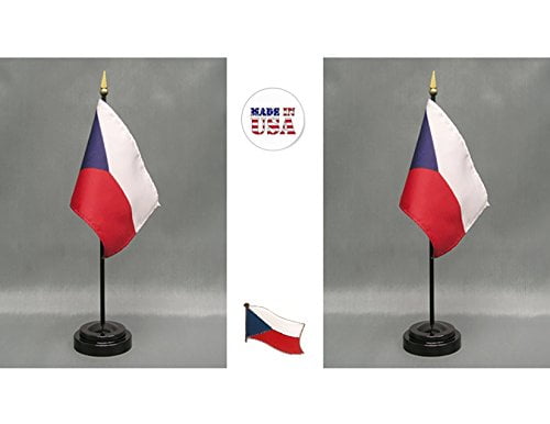 4 in. x 6 in. Czech Republic Miniature Flag