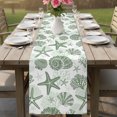 thumbnail image 6 of Table Runners 90 Inches Long Dress Scarves, Sage Green Coastal Summer Farmhouse Coffee/Dining/Kitchen Table Decor Table Runner for Living Room, Coral Shell Starfish Nautical 13x90 Inch, 6 of 9