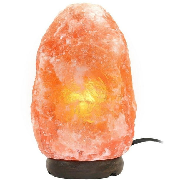 Greenco Natural Himalayan Rock Salt Lamp 6 11 Lbs With Wood Base Electric Wire Dimmer Control Bulb Walmart Com Walmart Com