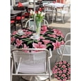 thumbnail image 5 of Outdoor Tablecloth with Umbrella Hole for Patio/Picnic/Party/Camping, Pink Flowers Waterproof Table Cloth Round Cover Washable, Spring Floral Elegant Pastoral Botanical (Dia 54"), 5 of 8