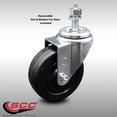 thumbnail image 2 of 4 Inch SS Soft Rubber Wheel Swivel ½ Inch Threaded Stem Caster Service Caster, 2 of 2