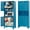 Blue, variant on Tall Metal Pantry Cabinet with Microwave Stand,Microwave Storage Cabinet with 4 Doors & 3 Adjustable Shelves for Kitchen