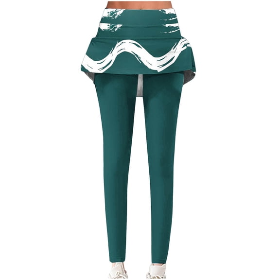 ZhiZhuang Skirted Leggings for Women High Waisted Tennis Yoga Leggings with Pockets Skorts Skirts
