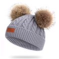 thumbnail image 1 of Gorro con pompón para bebé, gorros de invierno para niños, gorro de invierno para niños pequeños, gorro con bola de pelo de piel de ganchillo, gorro para bebés, niños y niñas oso de fresa  Hogar, 1 of 5