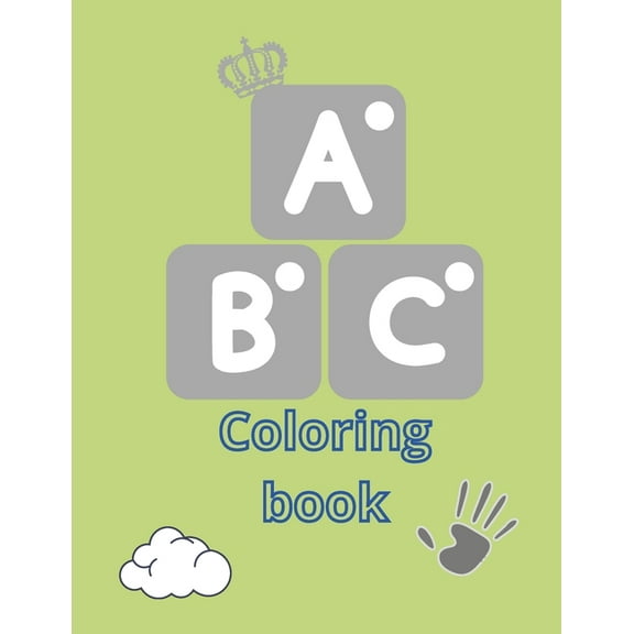 ABC coloring book: -black-white alphabetbook for kids (Paperback)(Large Print)