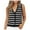 Black, variant on Women Tank Tops Striped Sleeveless Button Up Cardigan Sweater Vests Knitted Fabric Casual Work Daily Wear