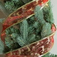 thumbnail image 2 of Red and Gold Reindeer Wired X-mas Craft Ribbon, 2 of 3