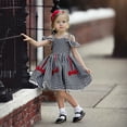 thumbnail image 5 of IBTOM CASTLE Kids Baby Girls Christmas Party Dress Women Xmas Red Plaid Tutu Dress with Hooded Cloak Cape Family Matching Fancy Dress up Costume 3-4 Years Black + White Strapless, 5 of 8