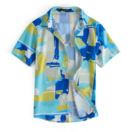 INCERUN Men's Short Sleeve Floral Print Hawaiian Shirts | Walmart Canada
