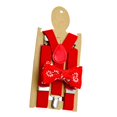 thumbnail image 3 of MERIGLARE Bretelles pour Enfants Nœud Ajustable pour Pantalons Tenue Formelle Fête Rouge, 3 of 9