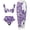Purple, variant on WREESH Womens Sarong Swimsuit Set Bikini Sets Beach Cover Up Wrap Skirt Fashion Retro Flower Print Tight Fitting Bikini One-Piece Swimsuit Chiffon Overskirt Suit Bathing Suit Blue