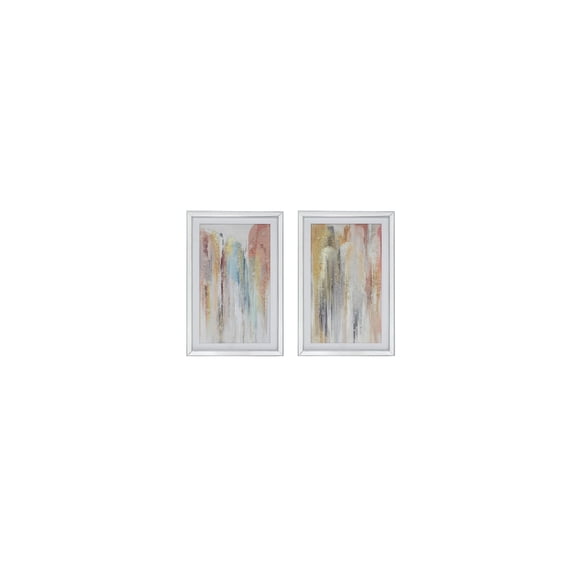 Mirror Wall Art - Set of 2 - 23.5" x 35.5" - Multicolor Textured Watercolor