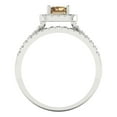 thumbnail image 4 of Clara Pucci 18K White Gold Emerald Cut 1Ct Simulated Champagne Engagement Ring + Matching Band - Luxury Box Included, 4 of 7