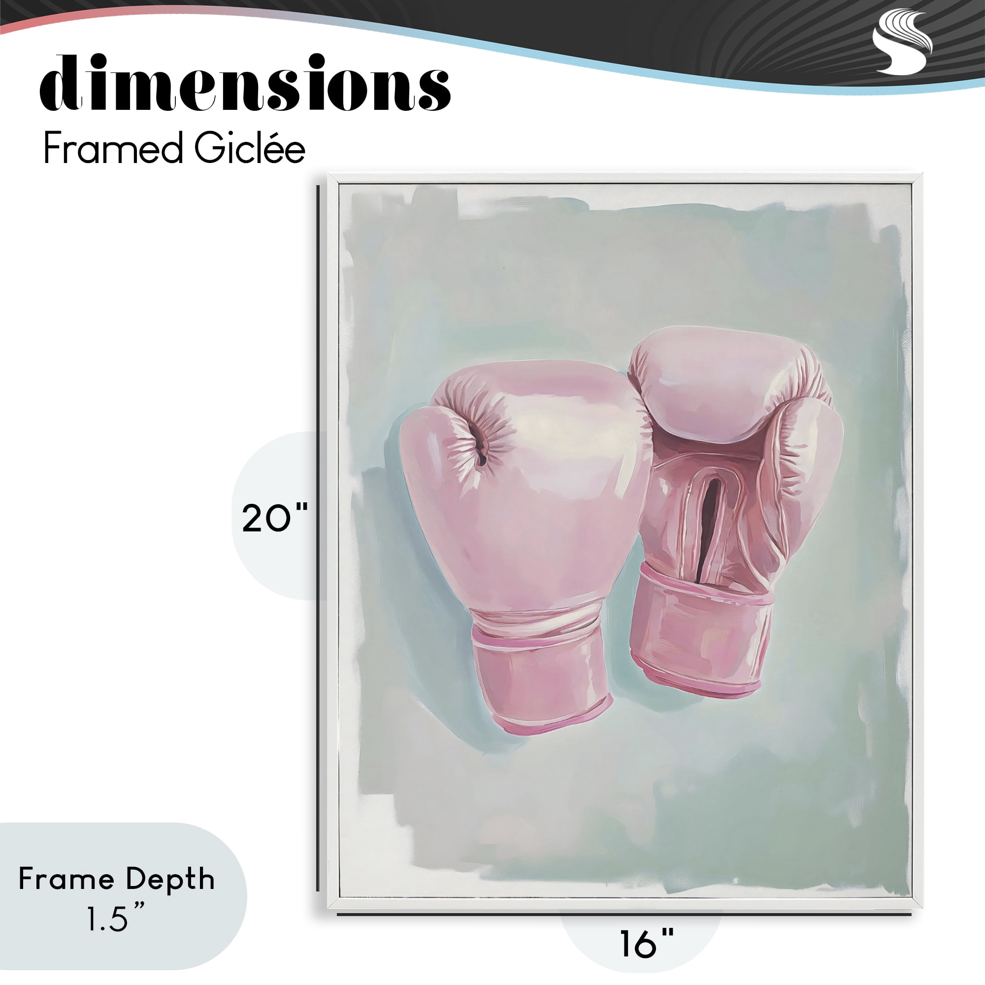 Stupell Industries Feminine Pink Boxing Gloves White Framed Giclee Art, design by The Prints Vibe